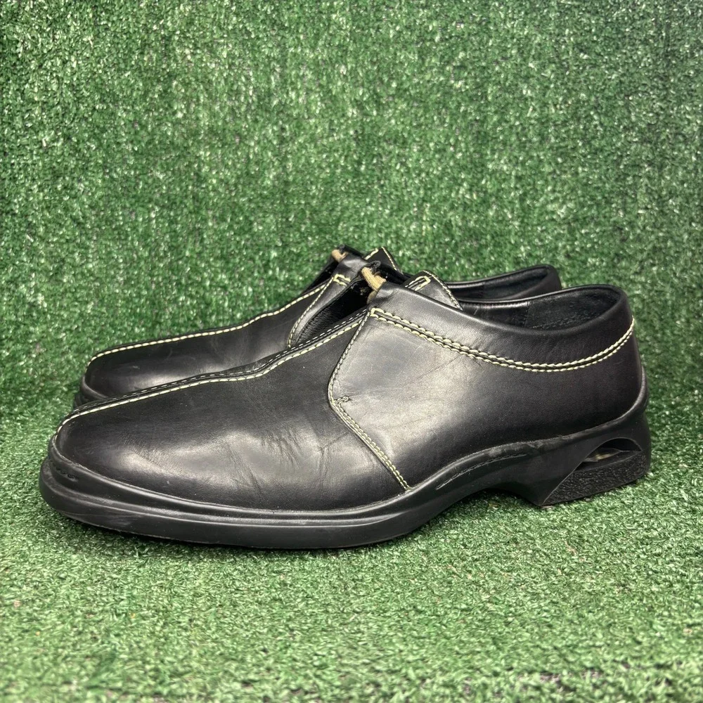 Cole Haan Leather Contrast Stitch Comfort Loafer Dress Shoe Black Mens Size 12 M